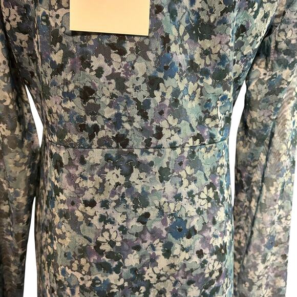 Oak & Trellis Dress NWT SZ XL Midi Oceanview Baby Doll Long Sleeve Sheer HOCO - Picture 11 of 11